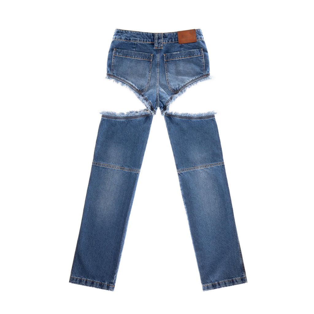 Thigh Hole Jean - Blue - Pants & Shorts