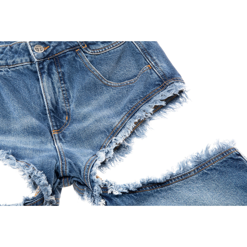 Thigh Hole Jean - Blue - Pants & Shorts