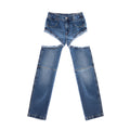 Thigh Hole Jean - Blue - Pants & Shorts