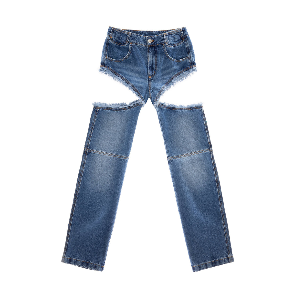 Thigh Hole Jean - Blue - Pants & Shorts