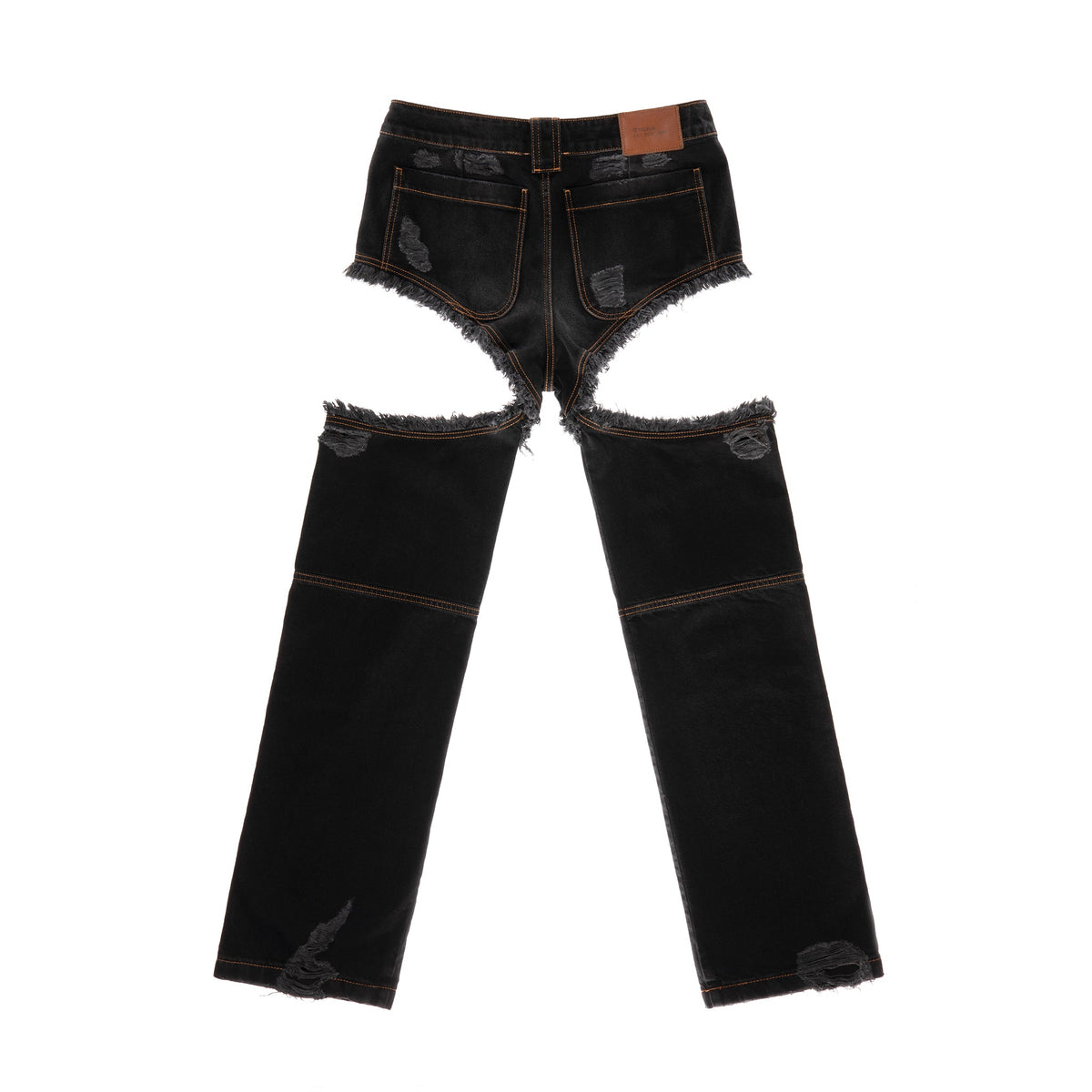 Thigh Hole Jean - Distressed Black - Pants & Shorts