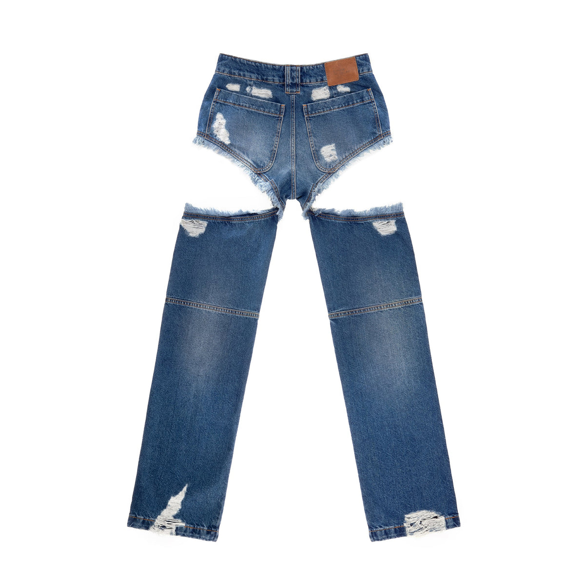 Thigh Hole Jean - Distressed Blue - Pants & Shorts