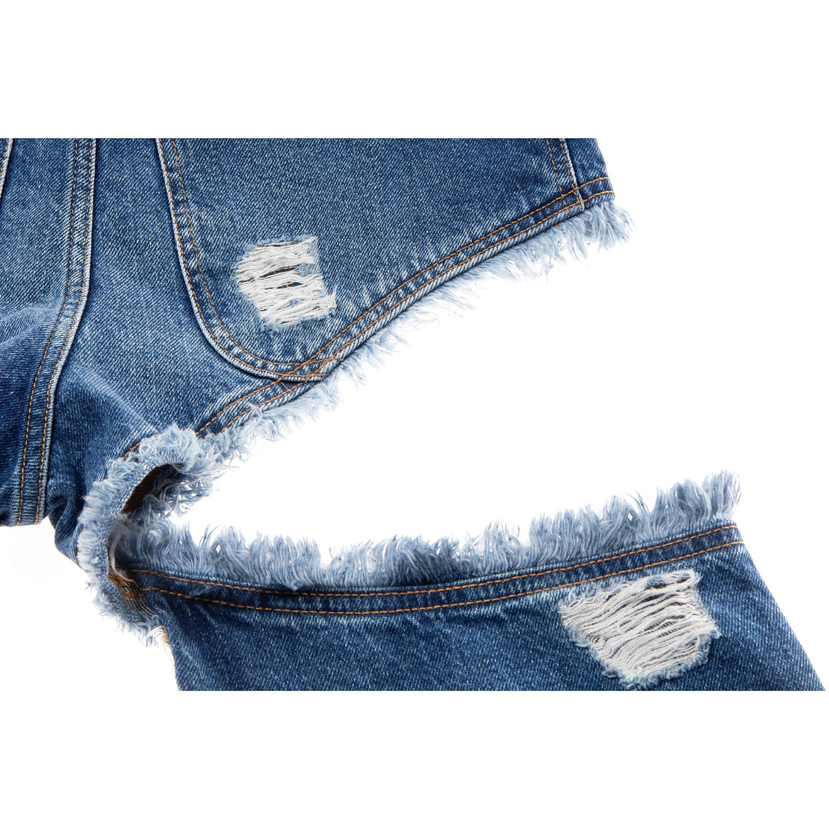 Thigh Hole Jean - Distressed Blue - Pants & Shorts
