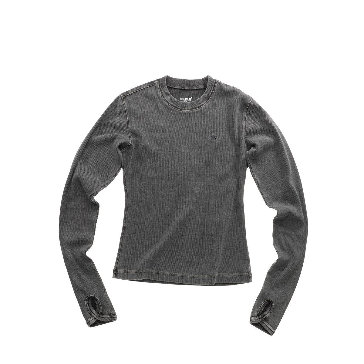 Long Sleeve T-shirt with Infinity Thumbhole - Black - Tops & T-Shirts