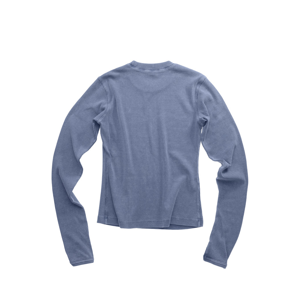 Long Sleeve T-shirt with Infinity Thumbhole - Blue - Tops & T-Shirts