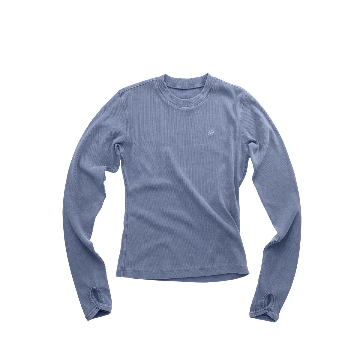 Long Sleeve T-shirt with Infinity Thumbhole - Blue - Tops & T-Shirts