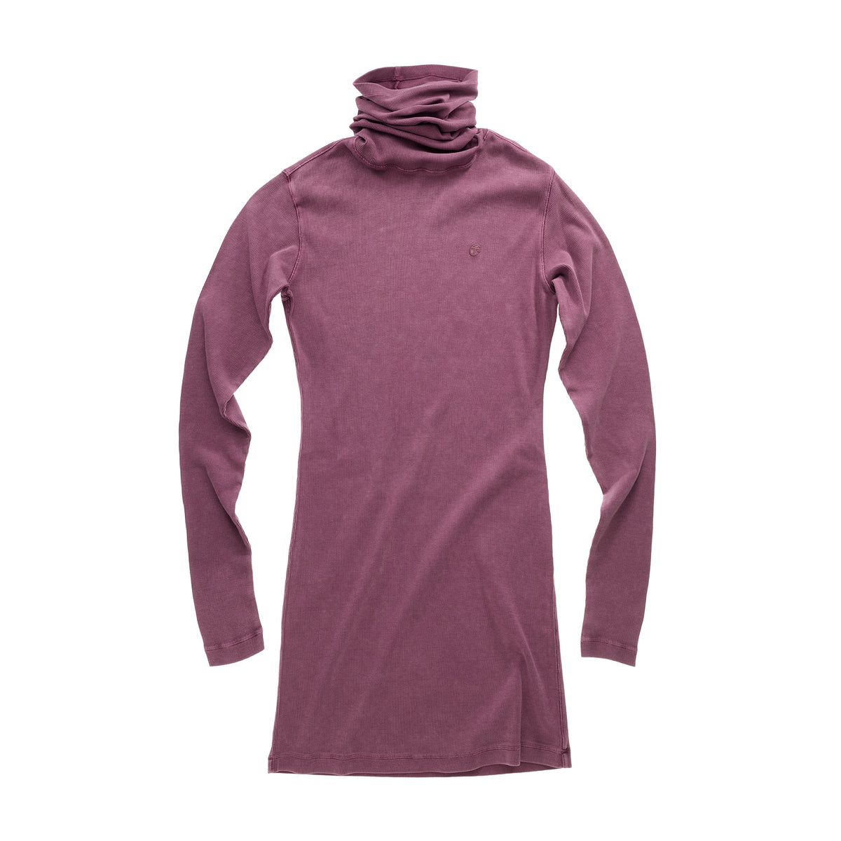 Turtleneck Long Sleeve Tunic - Purple - Dresses & Skirts