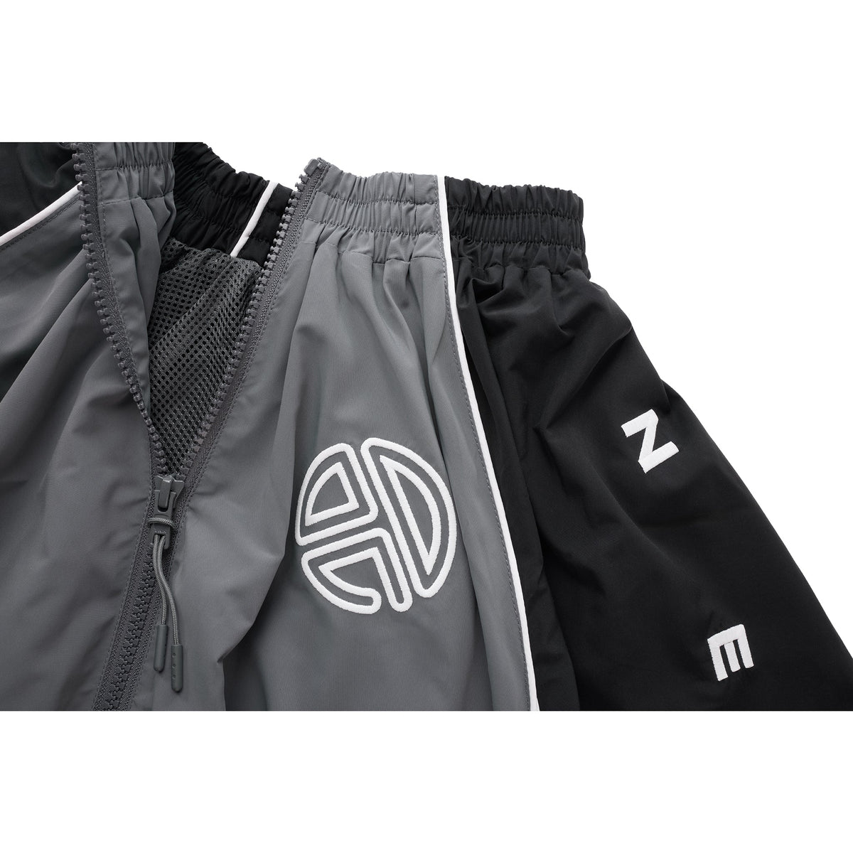 Upside Down Windbreaker Jacket - Black/Grey - Jackets & Outerwear