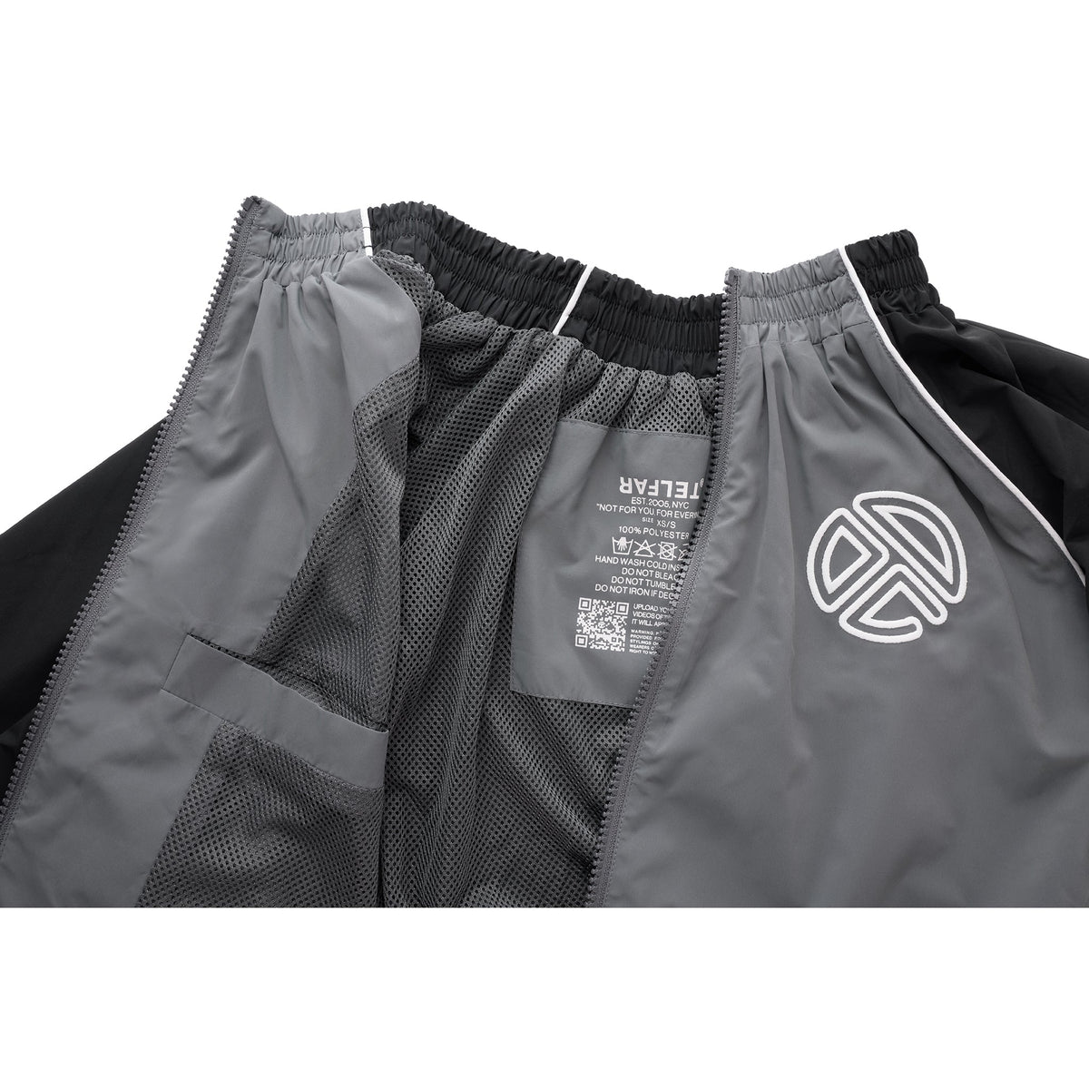 Upside Down Windbreaker Jacket - Black/Grey - Jackets & Outerwear