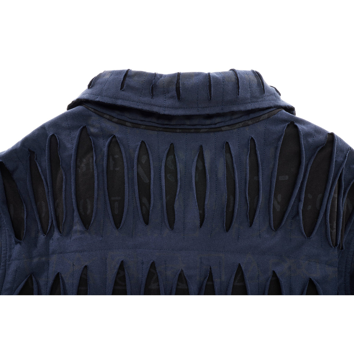 Woodgrain High Collar Dress Shirt - Black - Tops & T-Shirts