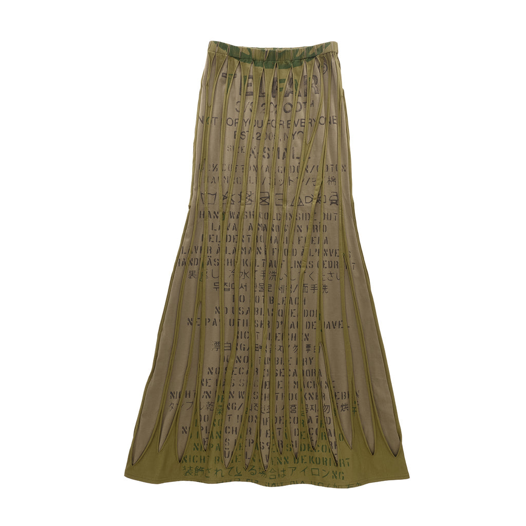 Woodgrain Maxi Skirt - Drab - Dresses & Skirts