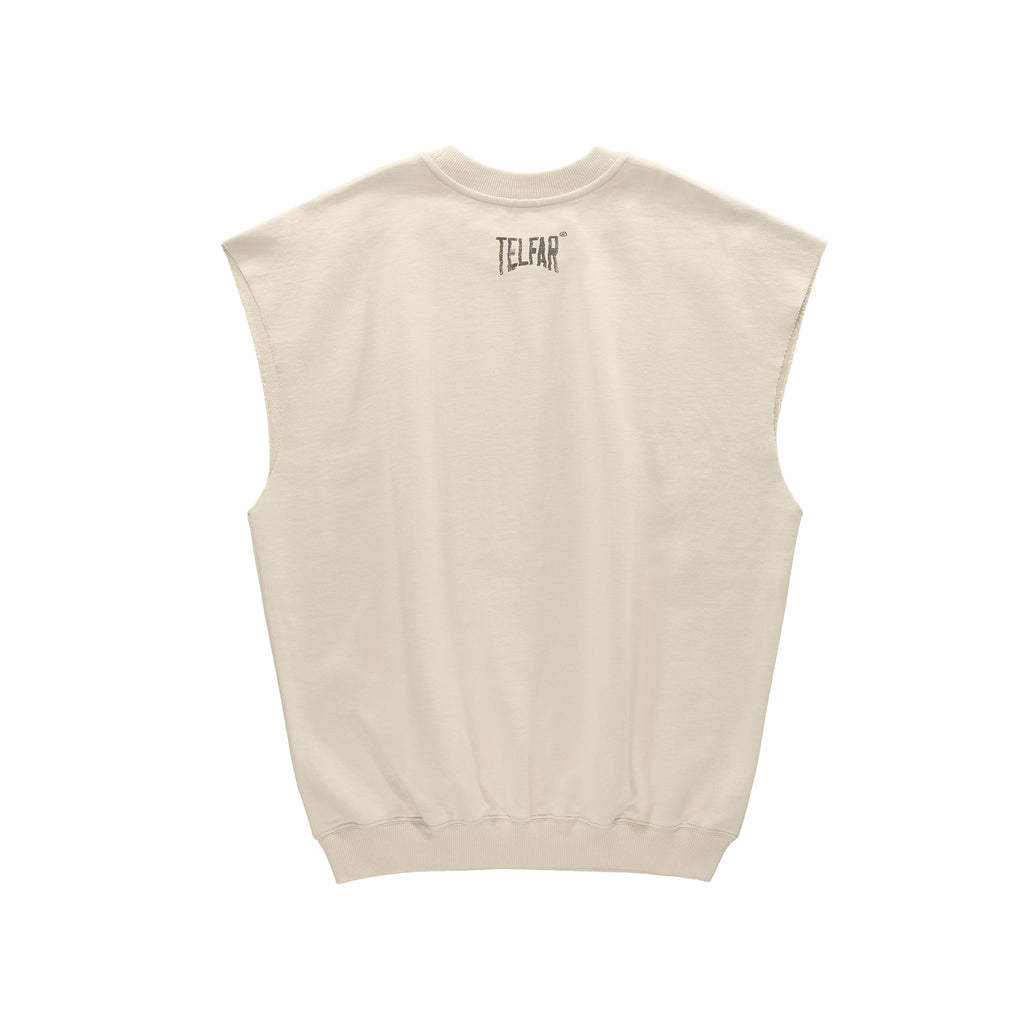Ink Blot Test Sleeveless Crewneck - Washed White - Sweaters & Hoodies