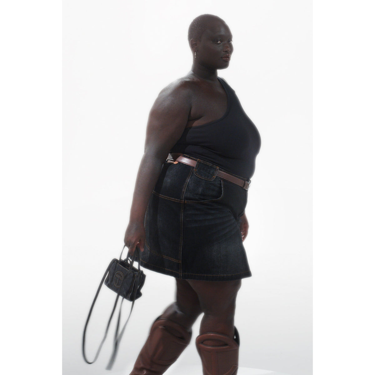 Short Jean Skirt - Black - Dresses & Skirts