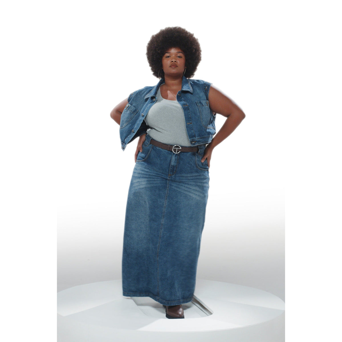 Cropped Detachable Jean Jacket - Blue - Jackets & Outerwear