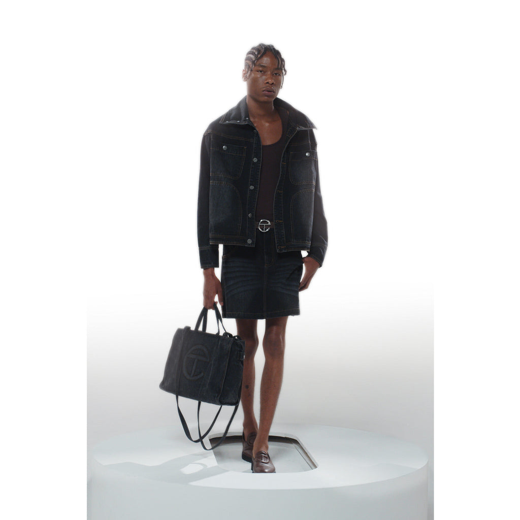 Short Jean Skirt - Black - Dresses & Skirts