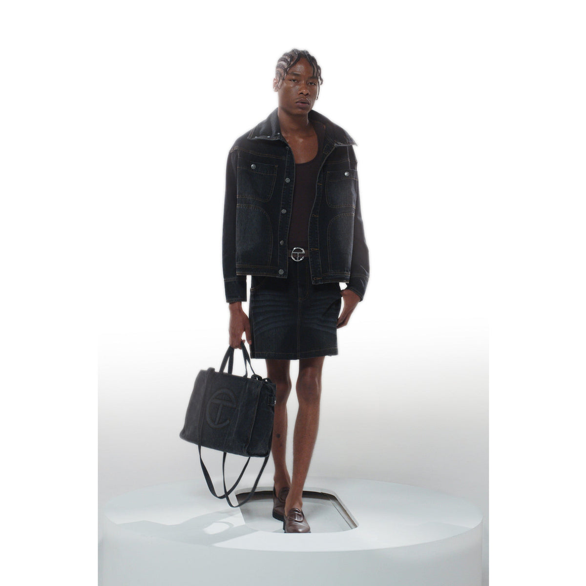 Short Jean Skirt - Black - Dresses & Skirts
