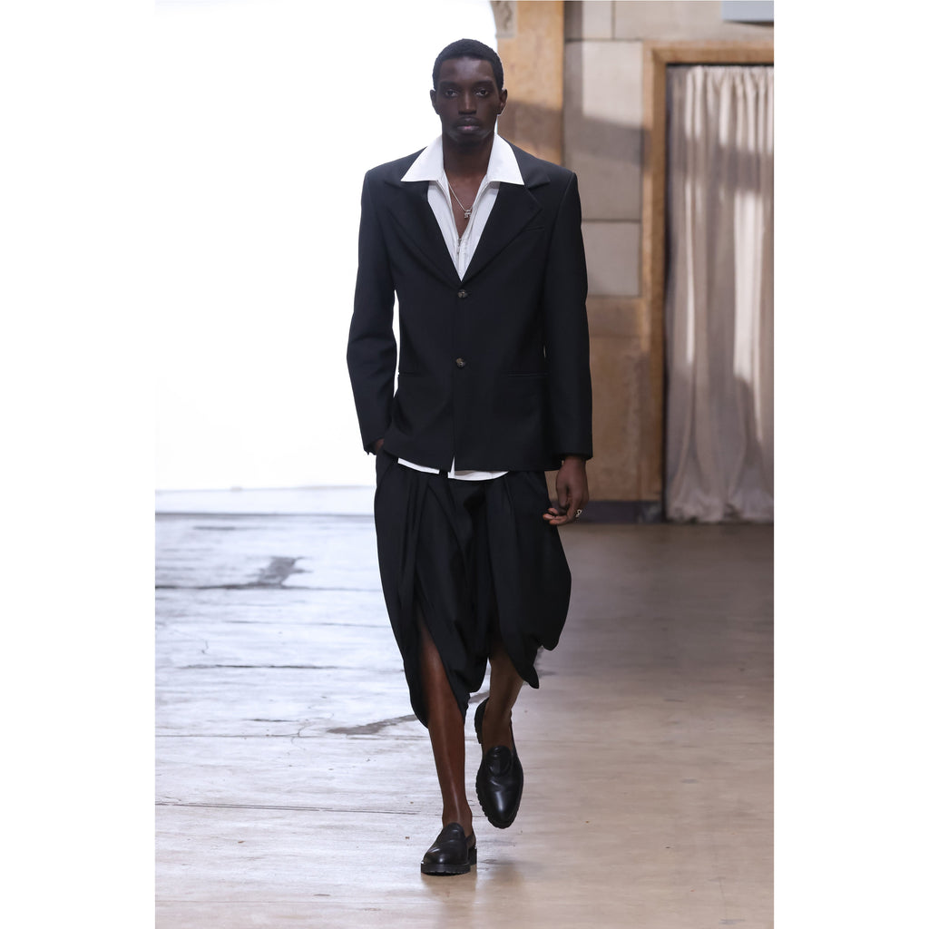 Pleated Wrap Short - Black - Pants & Shorts