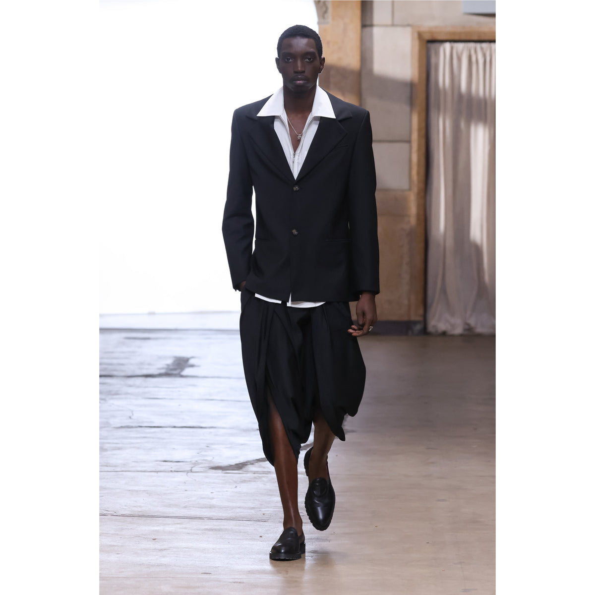 Pleated Wrap Short - Black - Pants & Shorts