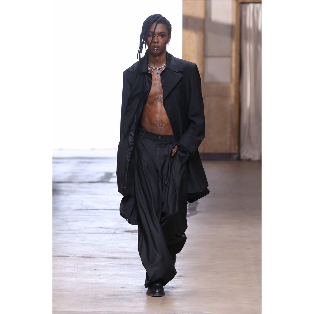 Balloon Pleated Trouser - Black - Pants & Shorts