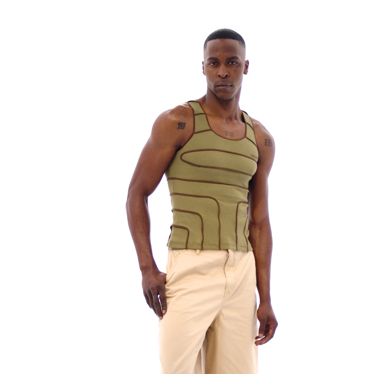 Logo Rib Tank - Drab - Tops & T-Shirts