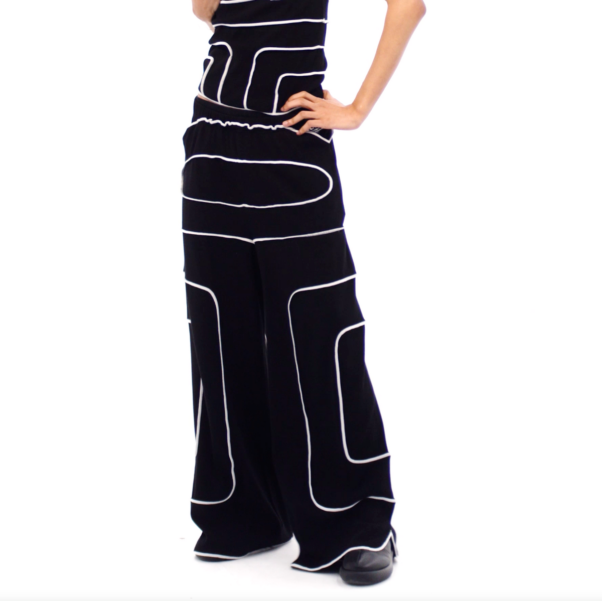 Logo Rib Pant - Black - Pants & Shorts