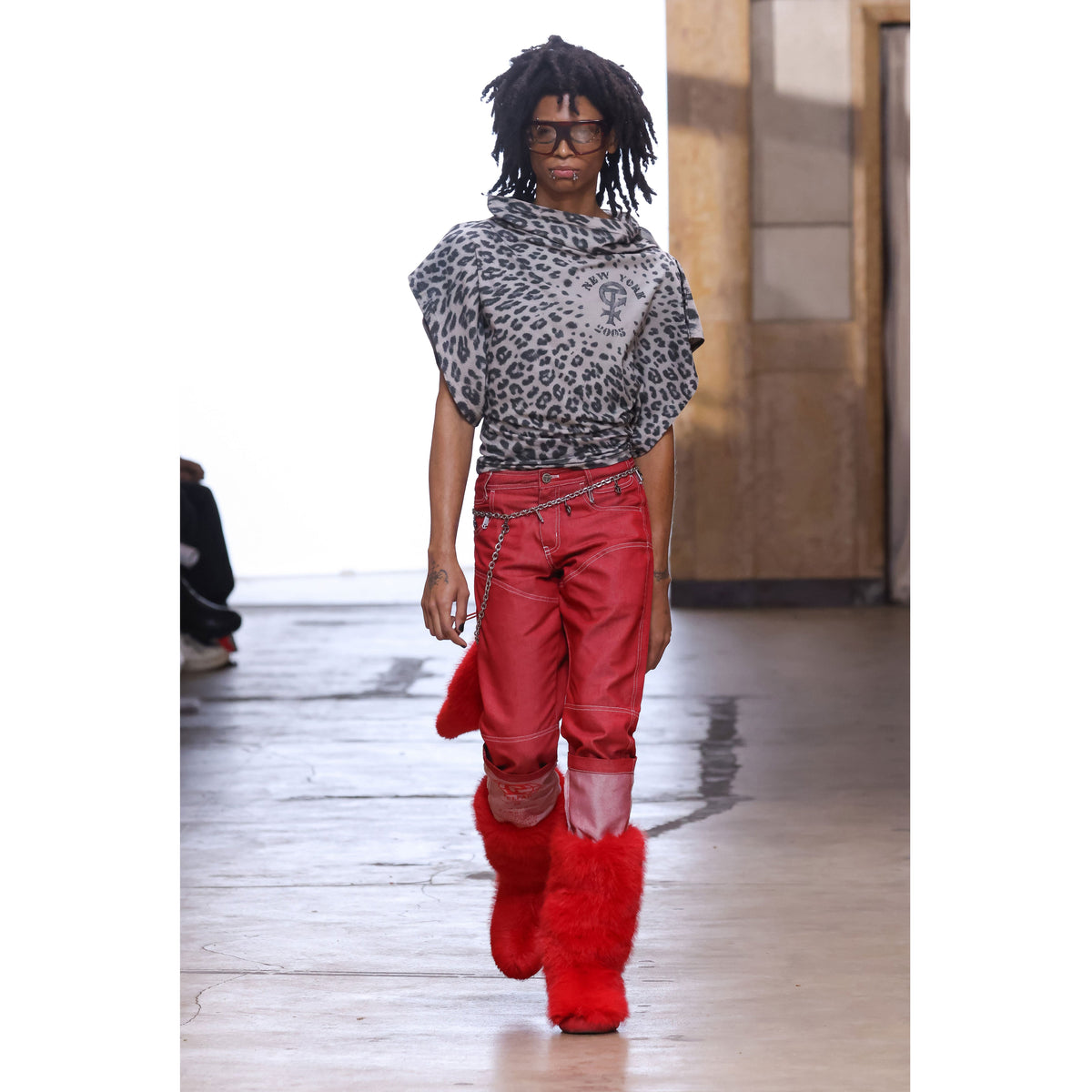 Stacked Straight Leg Jean - Red - Pants & Shorts